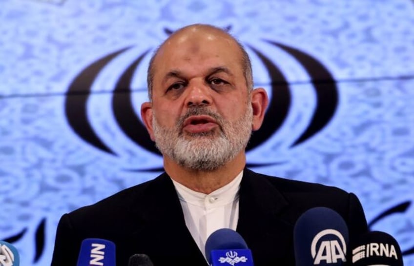 Iranian Interior Minister Ahmad Vahidi speaks during a press conference in Tehran on March