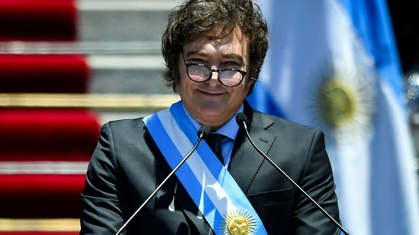 Javier Milei at his inauguration 