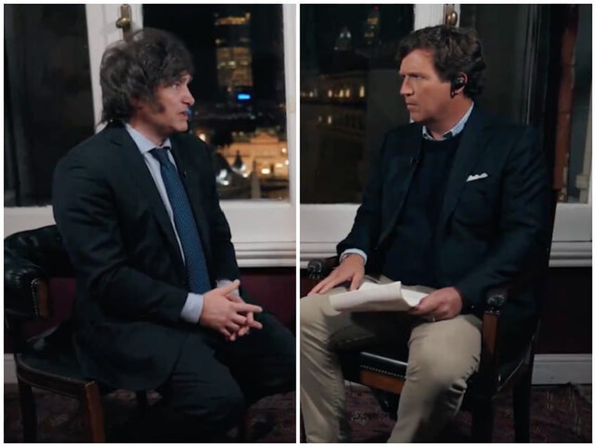 argentine presidential frontrunner javier milei warns trump in tucker carlson interview no truce with the left not even for a second