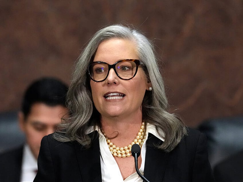 Arizona Democratic Gov. Katie Hobbs gives the State of the State address in the House of R