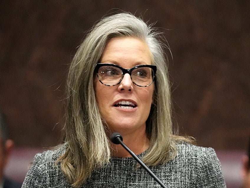 Border - Arizona Democratic Gov. Katie Hobbs speaks as she gives the state of the state address at the Arizona Capitol in Phoenix, Monday, Jan. 9, 2023. (AP Photo/Ross D. Franklin)