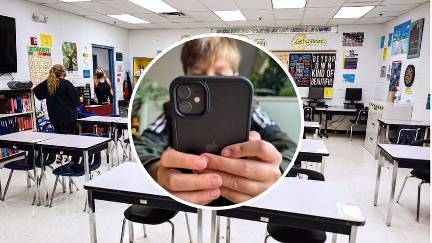 Student on phone