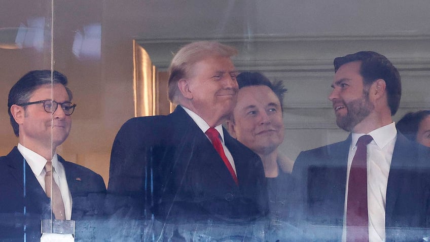 Johnson, Trump, Musk, and Vance in suite