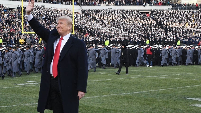 President Trump attends the annual Army-Navy football game at Lincoln Financial Field in Philadelphia, Dec. 8, 2018.