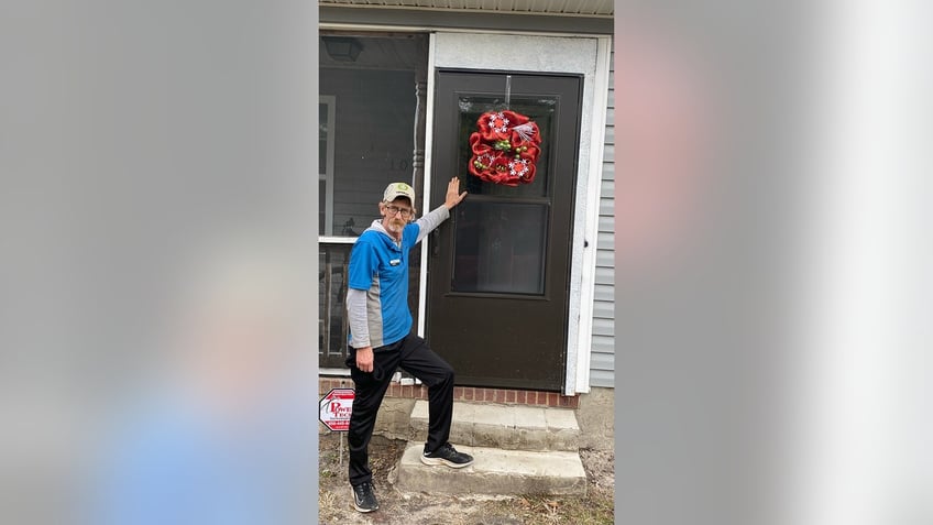 homeless vet outside home