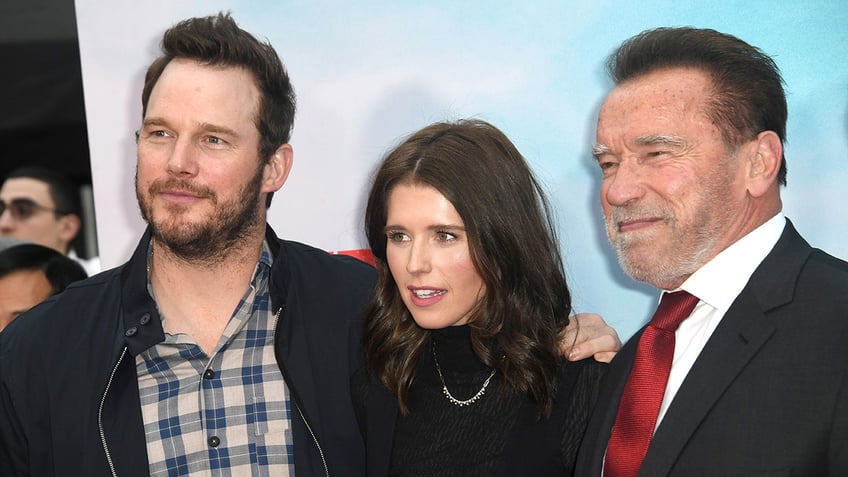 Chris Pratt, Katherine Schwarzenegger and Arnold Schwarzenegger attend the Fubar premiere