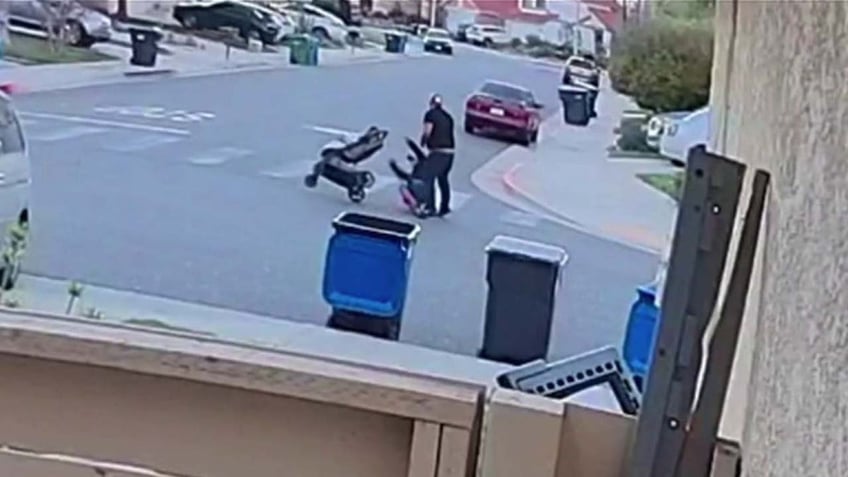 arrest made in disturbing video showing shocking moment california man pushing baby stroller is sucker punched