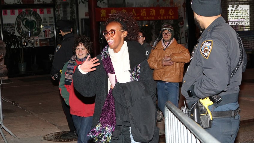 Isra Hirsi departs 1 Police Plaza in Lower Manhattan