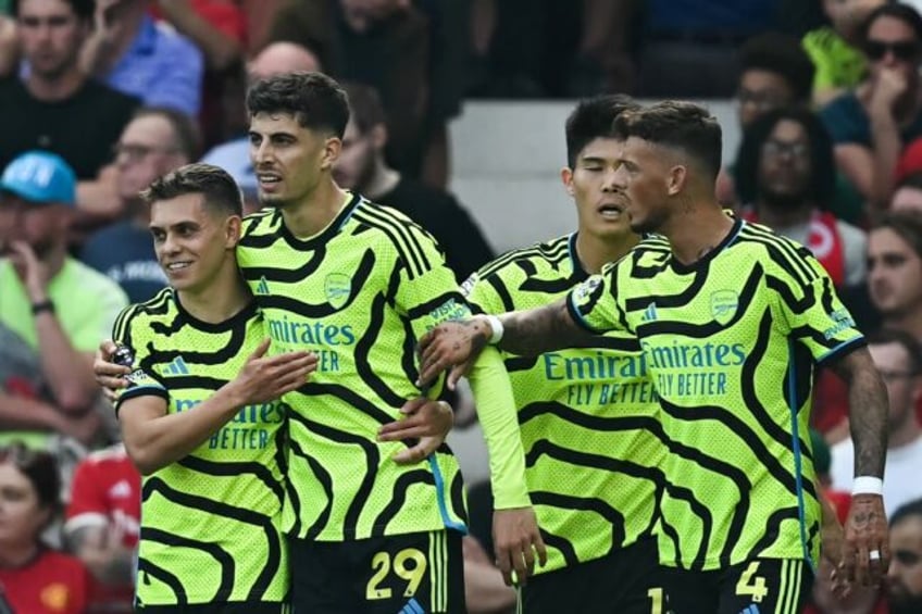 Leandro Trossard (left) scored the winner as Arsenal beat Manchester United 1-0