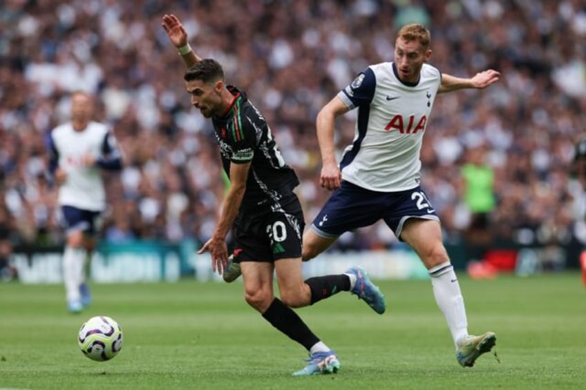 Arsenal midfielder Jorginho in action against Tottenham