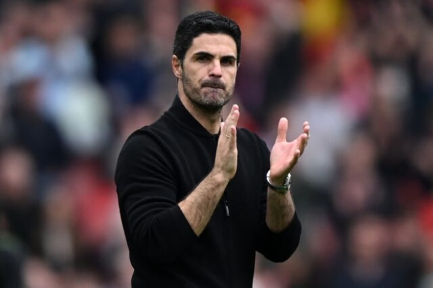 Mikel Arteta's Arsenal are top of the Premier League table with two games to go