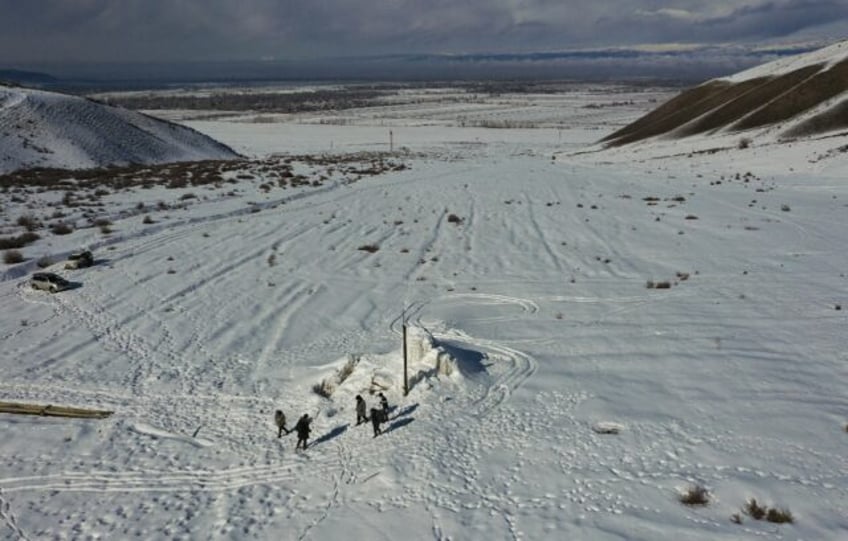 The artificial glacier near Syn-Tash is designed to provide water for drought-hit farms