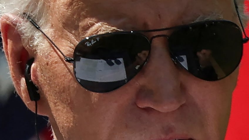 Close-up on Biden's sunglasses
