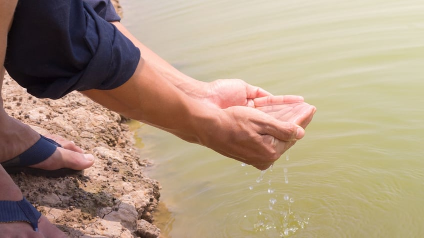 Water in hands