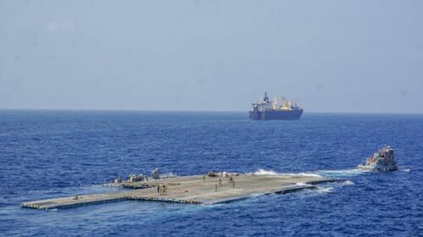 as gaza aid pier completed pentagon vows to protect us troops overseeing it