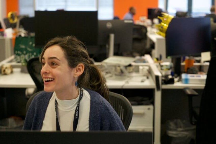 Matti Gellman, seen here inside the Baltimore Banner's newsroom, is launching her career a