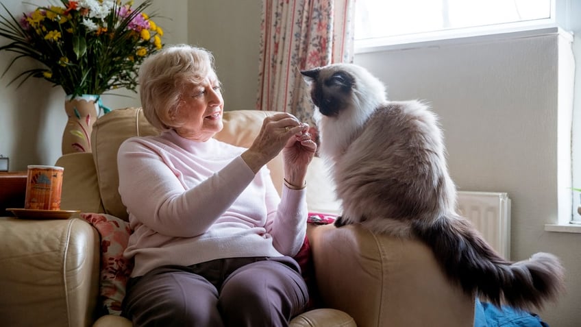 Woman with cat