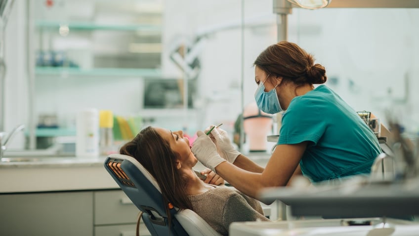 Woman at dentist