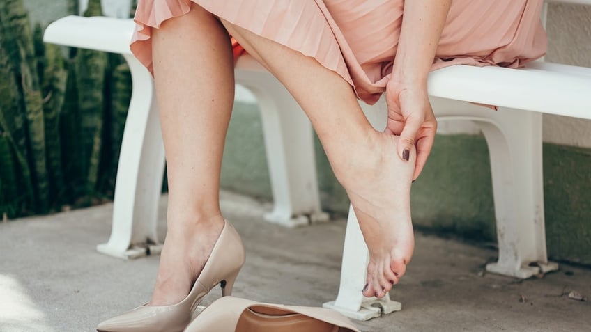 Woman painful heels