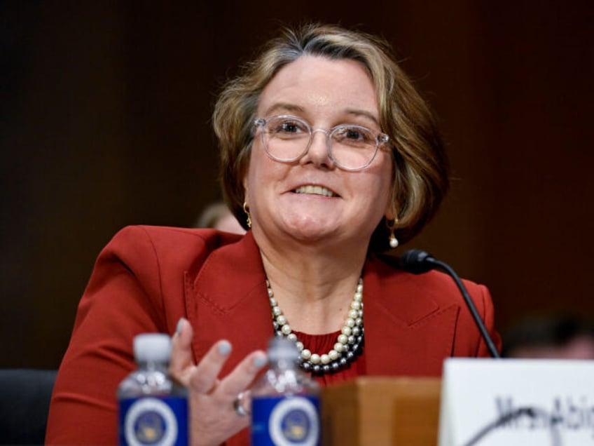 Abigail Slater, US assistant attorney general nominee for US President Donald Trump, durin