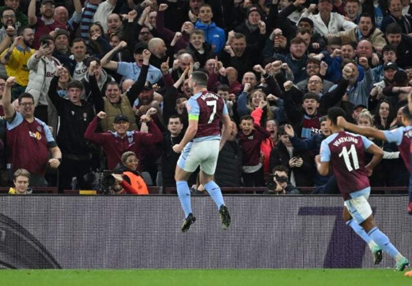 Aston Villa's John McGinn celebrates his team's second goal
