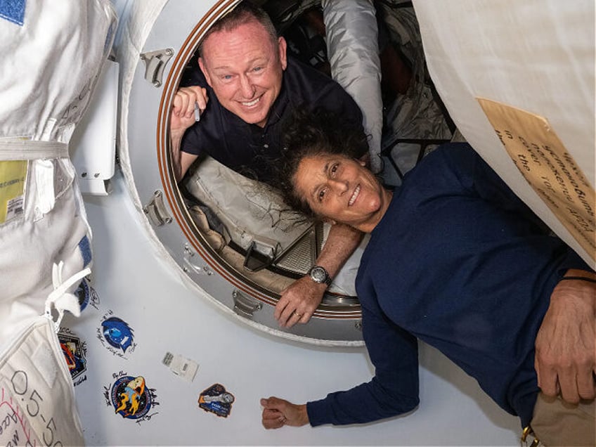 NASA’s Boeing Crew Flight Test astronauts (from top) Butch Wilmore and Suni Williams ins