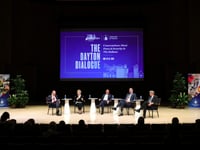 At commemoration of Dayton Peace Accords, NATO leader urges military spending to counter Russia