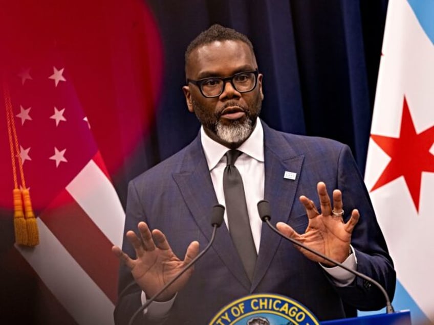 Mayor Brandon Johnson speaks after a City Council meeting on Jan. 15, 2025, at City Hall.