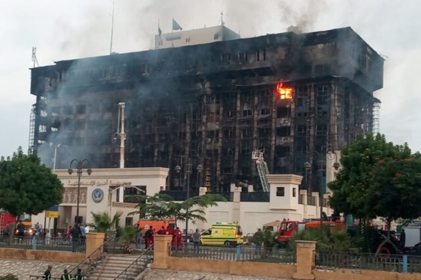 at least 38 injured in police hq fire in egypts ismailia