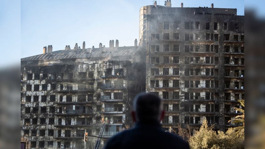 Remnants of Spain building fire