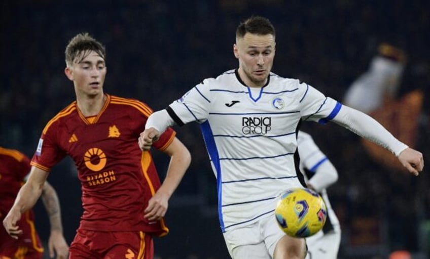 At the double: Atalanta's Dutch midfielder Teun Koopmeiners (right) in action recently