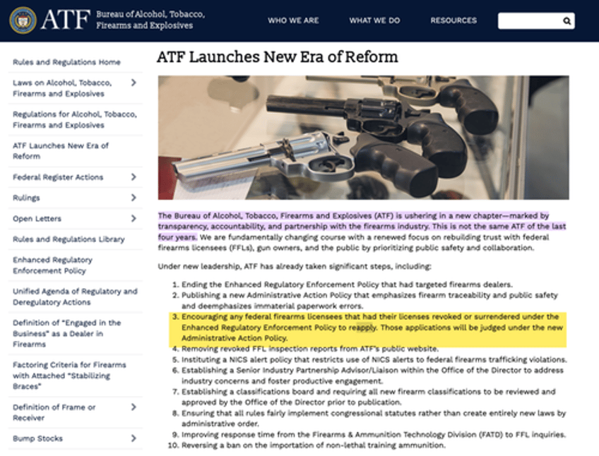atf launches new era of reform encourages revoked gun dealers to reapply 