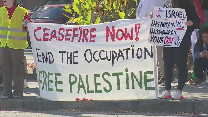atlanta cops arrest 8 pro palestinian protesters near lenox square mall after refusing to disperse from street
