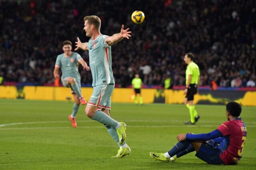 Atletico Madrid's Norwegian forward Alexander Sorloth celebrates after scoring the winner