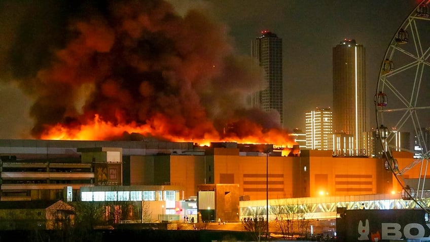 Concert hall on fire