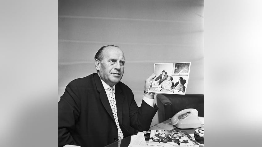 Businessman Oskar Schindler speaks about saving lives during the Holocaust of Germany's Third Reich in an interview with United Press International.