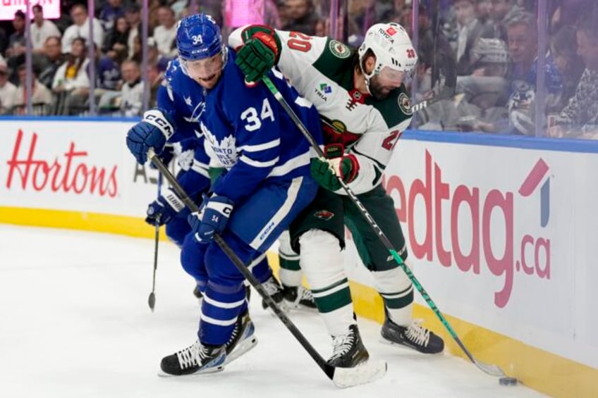 auston matthews gets another hat trick as the toronto maple leafs beat the minnesota wild 7 4