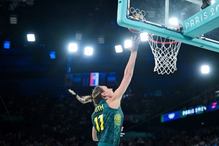 Australia's Alanna Smith rises for a layup in a quarter-final victory over Serbia in the O