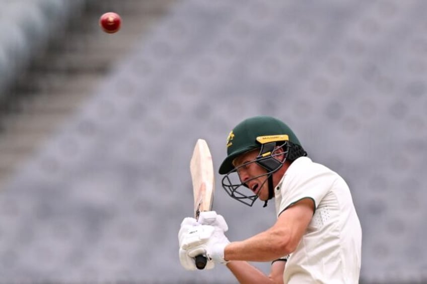 Nathan McSweeney opened the batting for Australia in the first Test in Perth