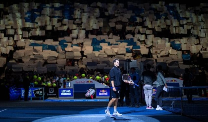 Dominic Thiem on court after playing his final match at the Vienna Open