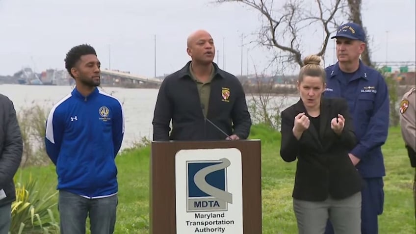 Gov. Wes Moore speaking on Baltimore bridge collapse