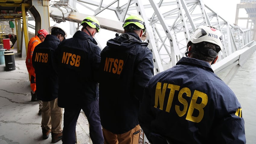 NTSB investigators look at collapsed Baltimore bridge