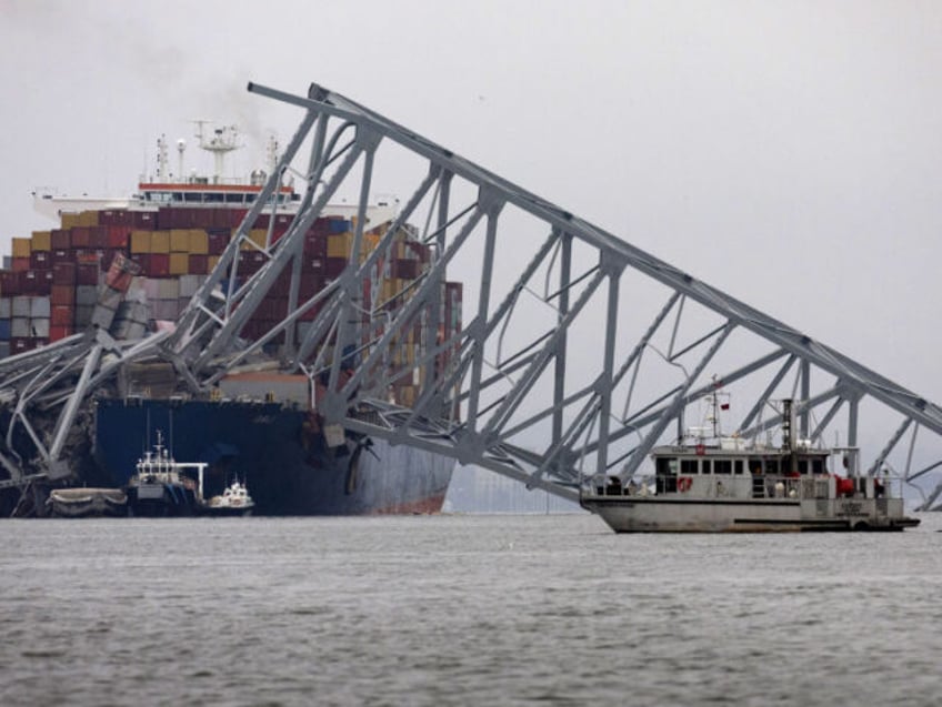 BALTIMORE, MARYLAND - MARCH 27: Workers continue to investigate and search for victims at