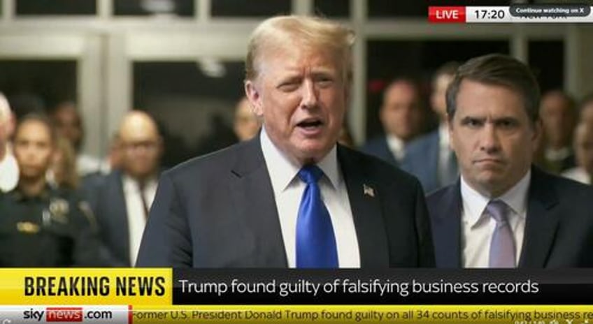 Trump speaking after his conviction in New York.