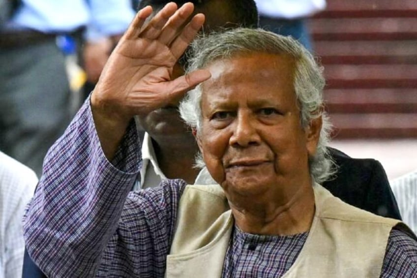 Nobel laureate and chief adviser of Bangladesh's new interim government, Muhammad Yunus gr