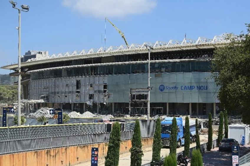 Construction work has been underway on Barcelona's Camp Nou stadium since June 2023