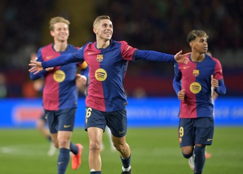 Barcelona's Spanish midfielder Fermin Lopez struck twice and set up another in the rout of