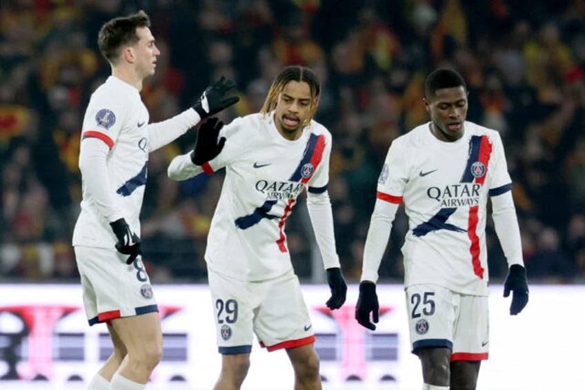 Fabian Ruiz (L) and Bradley Barcola (C) got Paris Saint-Germain's goals in their 2-1 win a