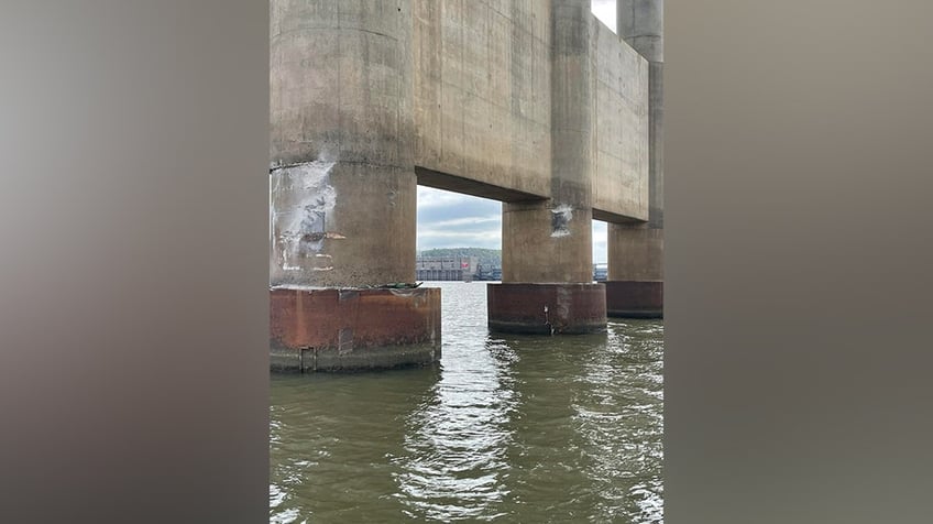 Barge left a mark on bridge