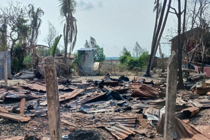 A scene of devastation following fighting between Myanmar's military and the Arakan Army